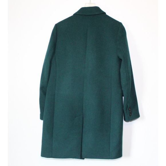 J. Crew Long Wool Blend Topcoat Dark Green E6228 Women's Size 6 H14099 - Picture 9 of 11